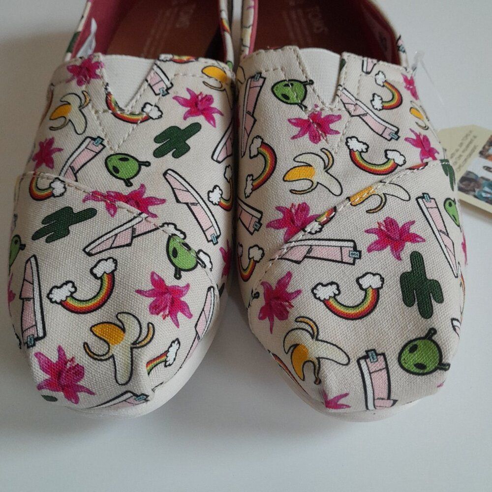 Toms Classic Birch Multi Rainbows Slip-On Loafers Women's Size 9 W - Picture 8 of 10